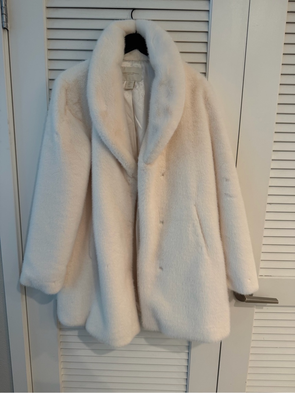 Christian Siriano New York white faux fur coat.New no tags